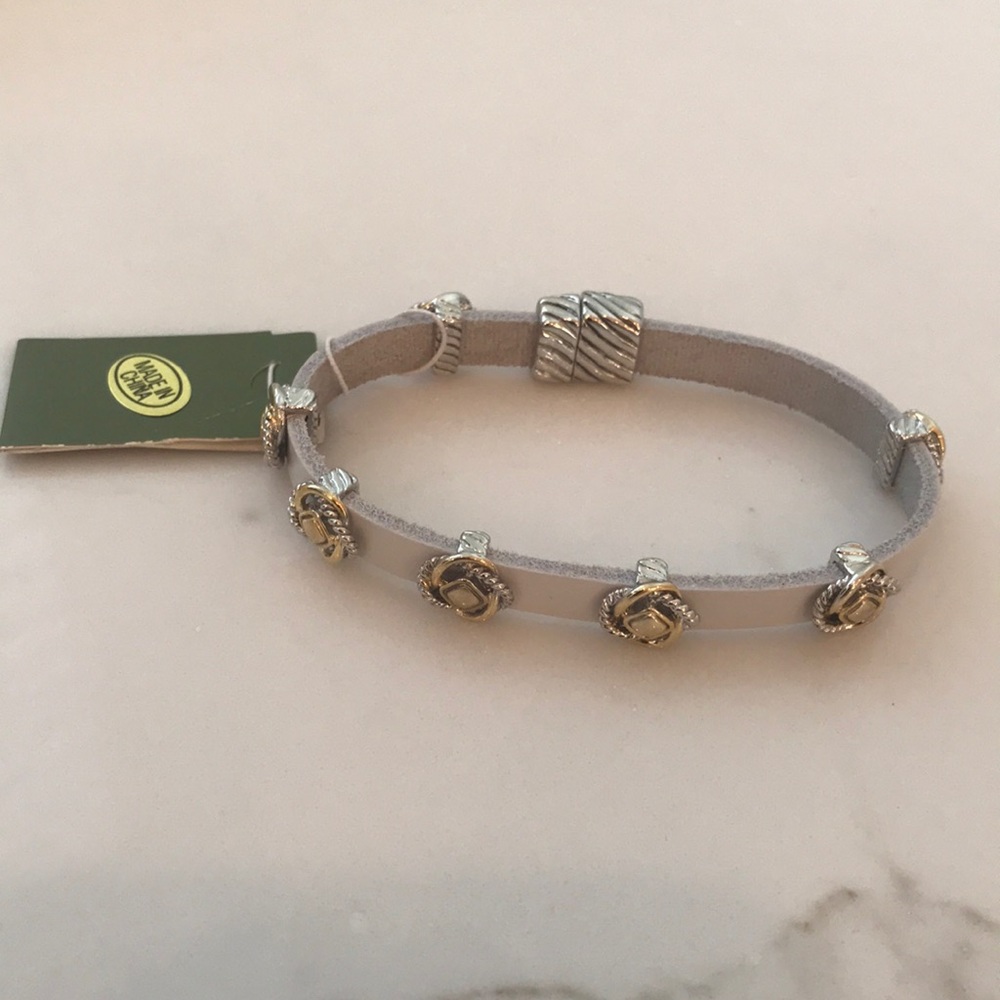 NWT gray leather bracelet
